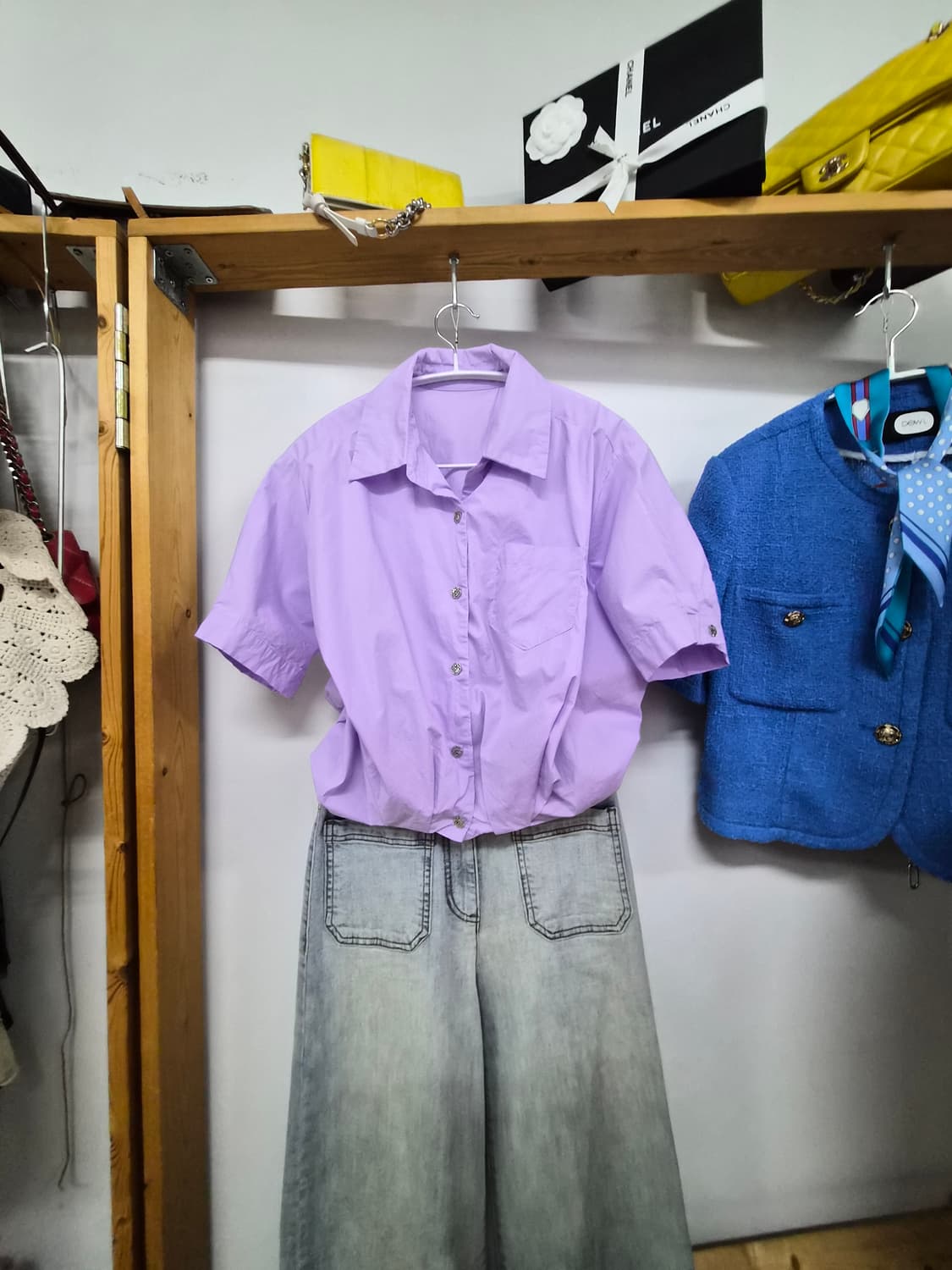 편집샾 라벤더 셔츠점퍼. 점퍼셔츠. 타임버튼 상품이미지1