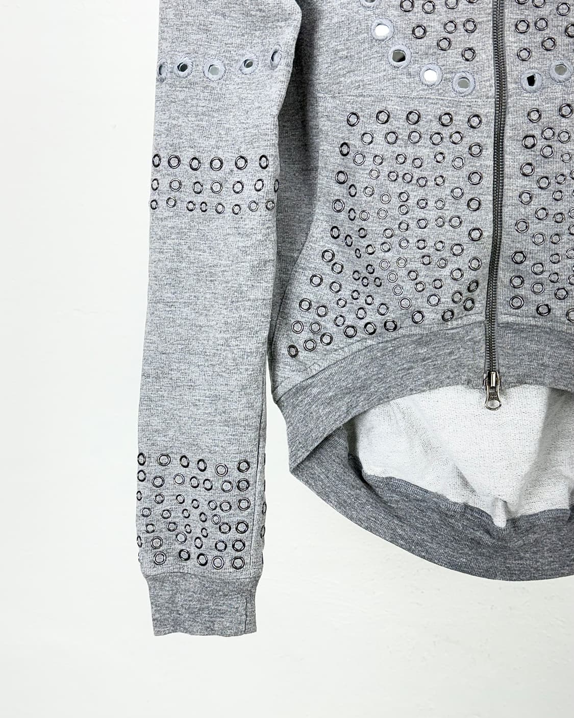 크리스토퍼 케인 x 탑샵 그레이 헤더 스터드 써클 후디 집업 상품이미지4