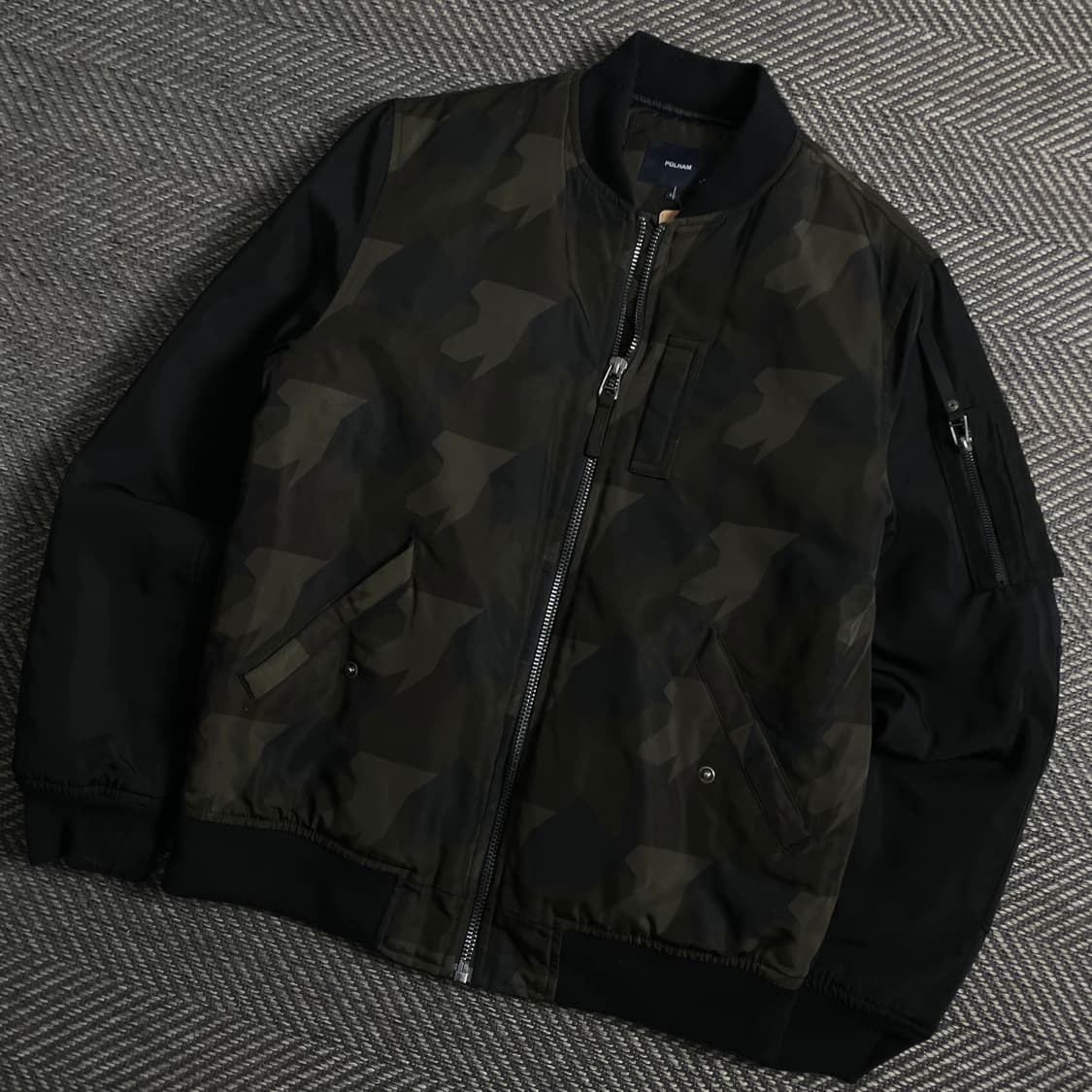 폴햄 퀄팅 누빔 카모 블루종 자켓y 4450 상품이미지1