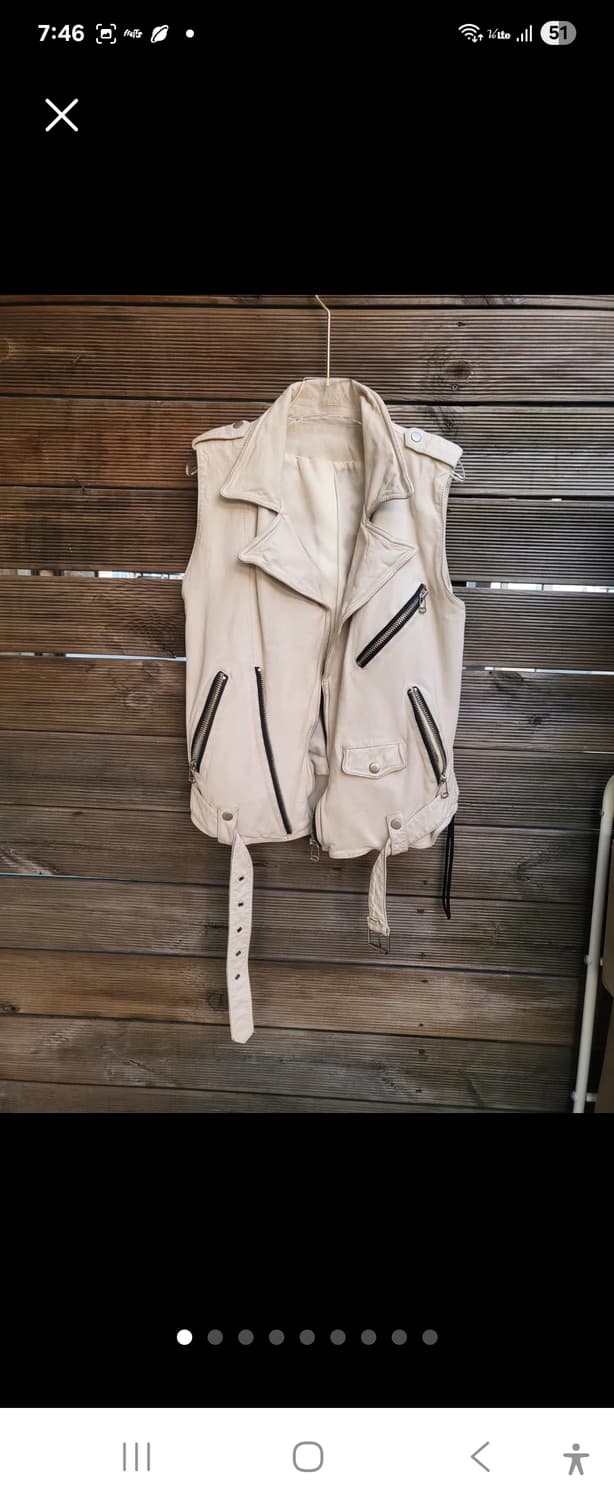 셀렉샵 구매! 리얼양가죽 라이더 베스트 아이보리 free 상품이미지1