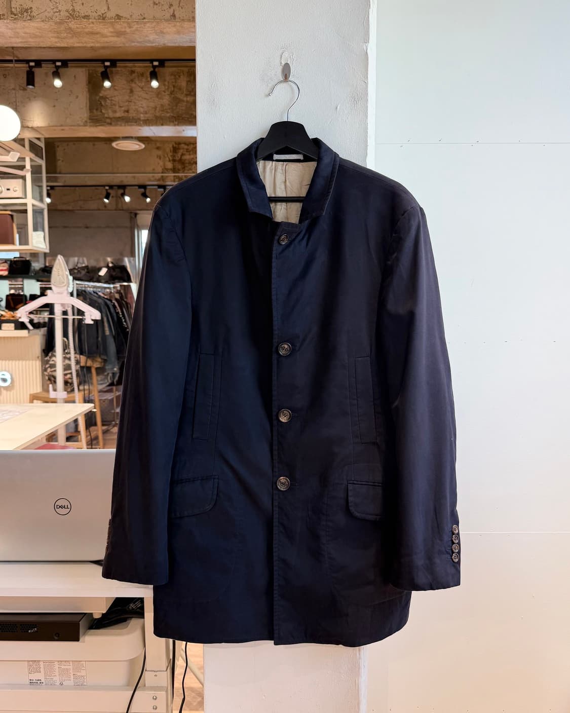 브루치노 쿠치넬리 네이비 폴리에스터 카라넥 자켓 상품이미지2