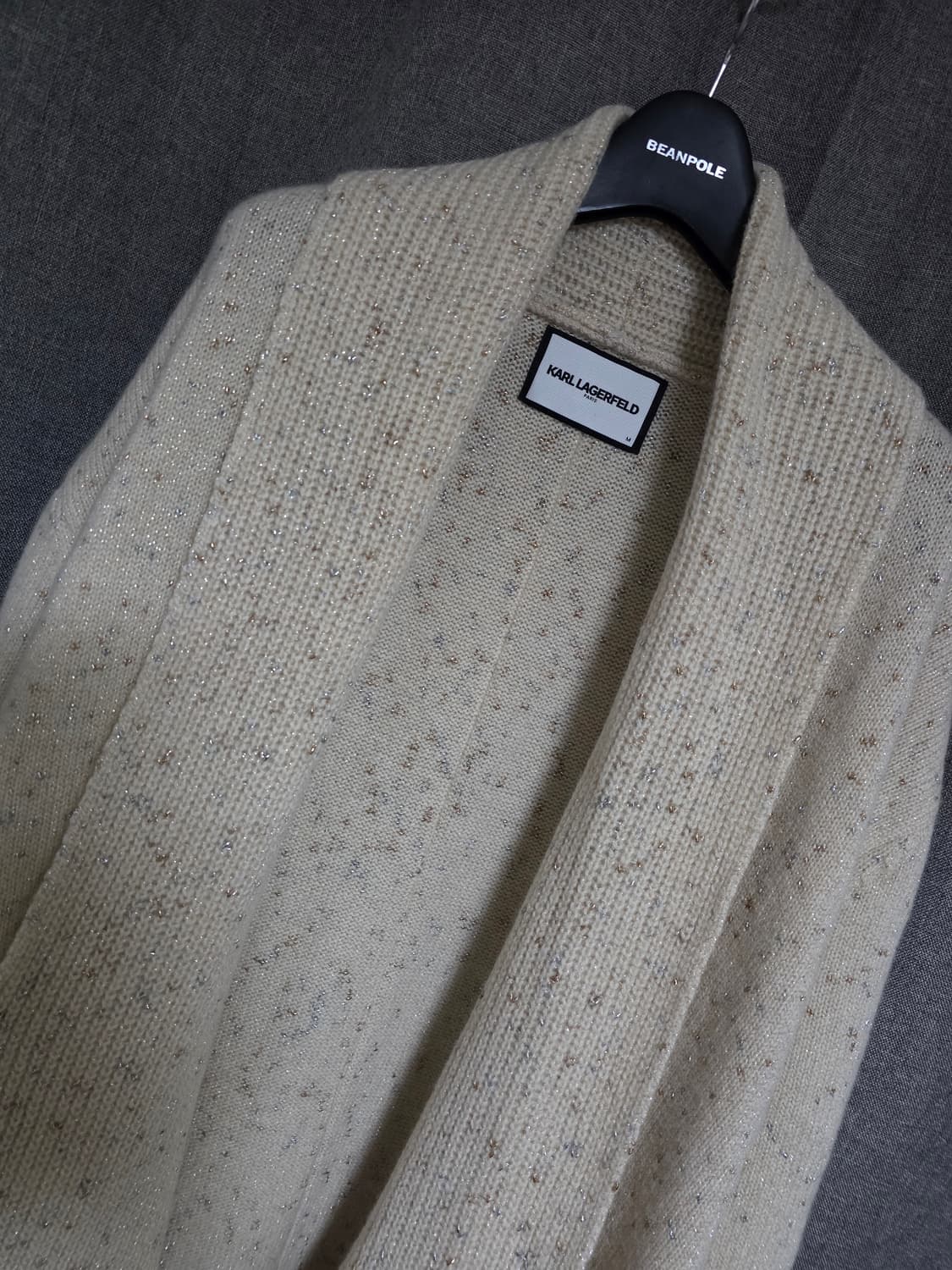 칼라거펠트 울캐시 글리터 롱가디건 상품이미지3