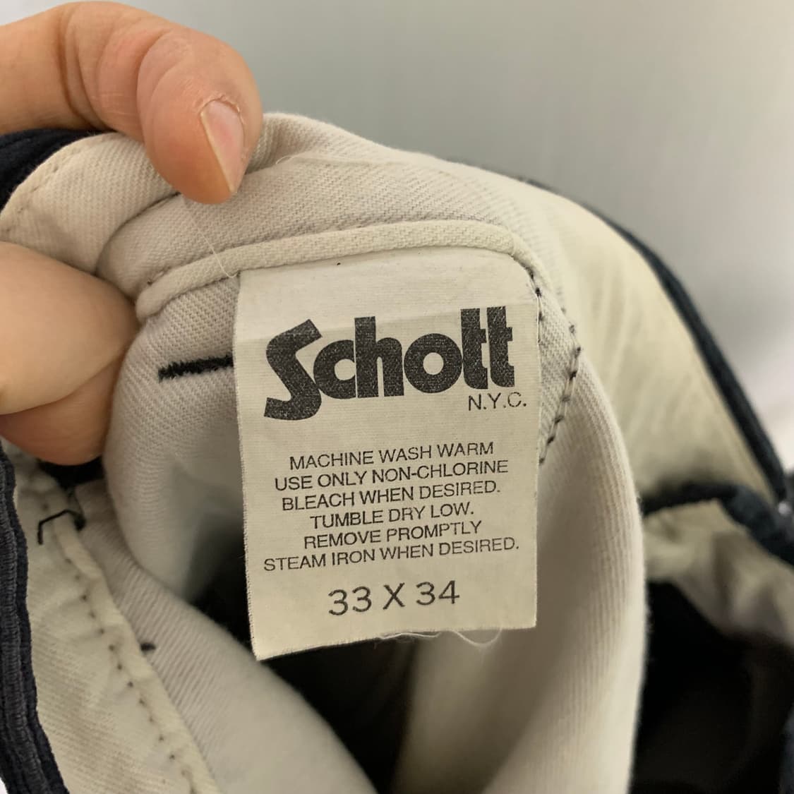 Schott 쇼트 다크 네이비 코듀로이 카펜터 팬츠 와이드 바지 33인치 상품이미지10