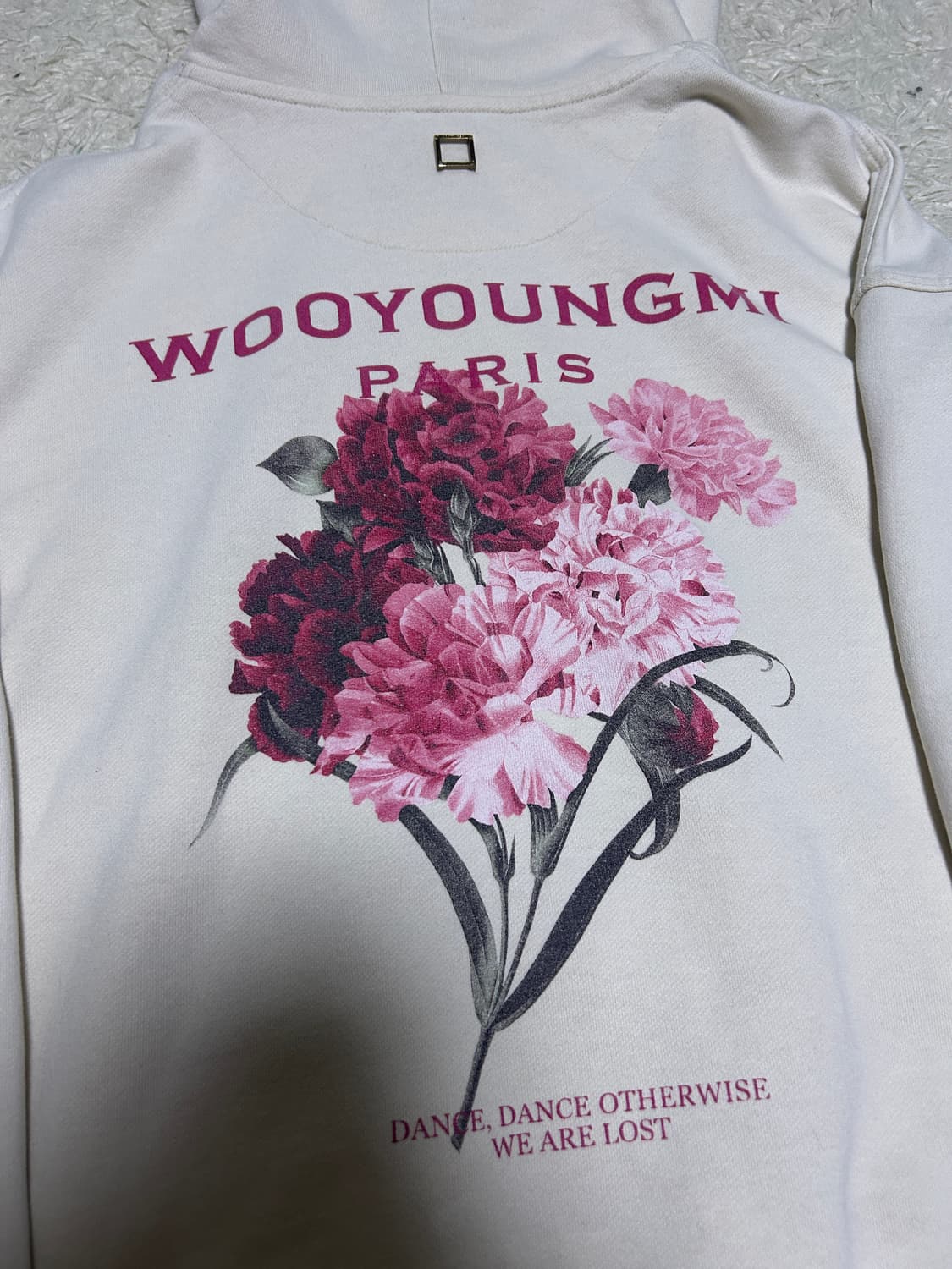 [46size] 우영미 백로고 플라워 후드 아이보리 상품이미지2