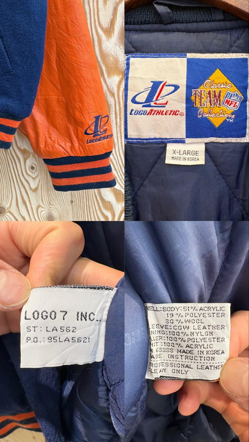 90s 로고어슬레틱 NFL 시카고 베어스 바시티 자켓 상품이미지10