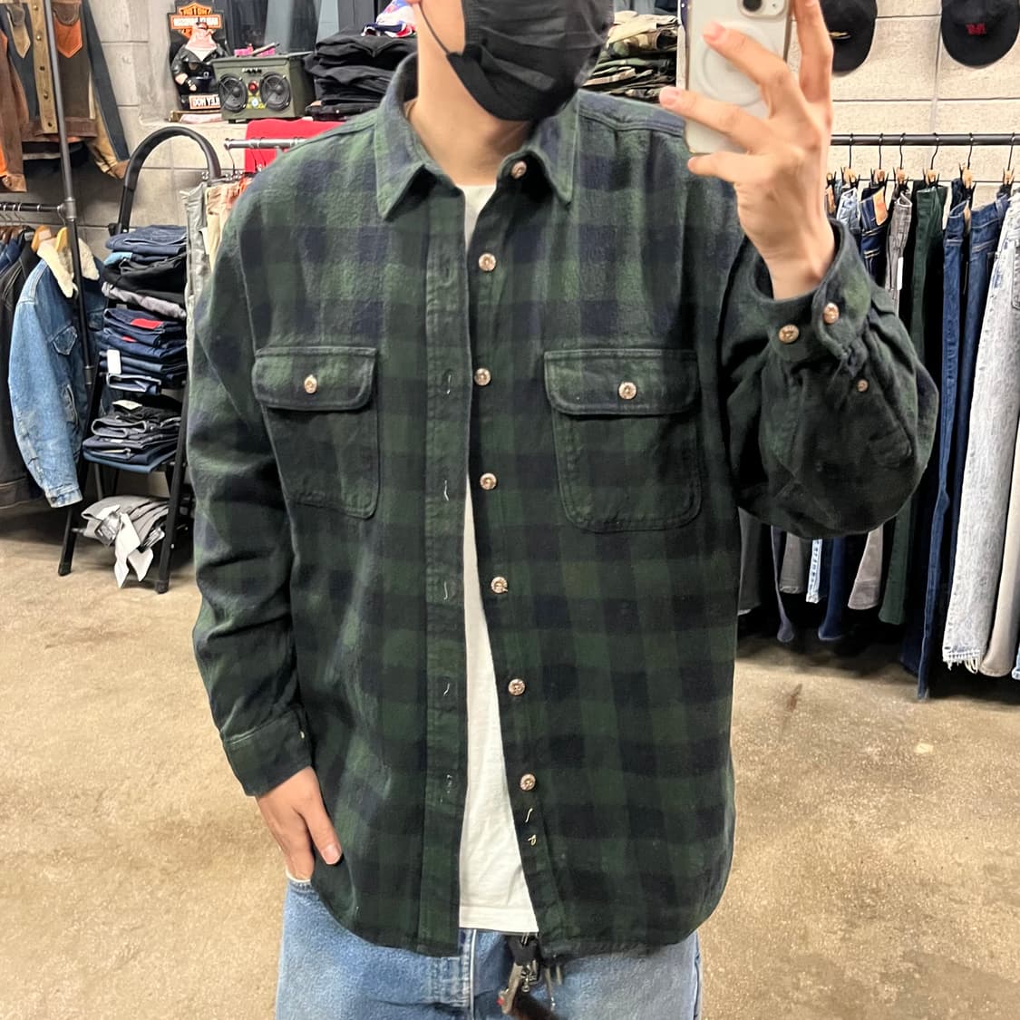 빈티지 헤비 코튼 체크 셔츠 (105) 상품이미지6