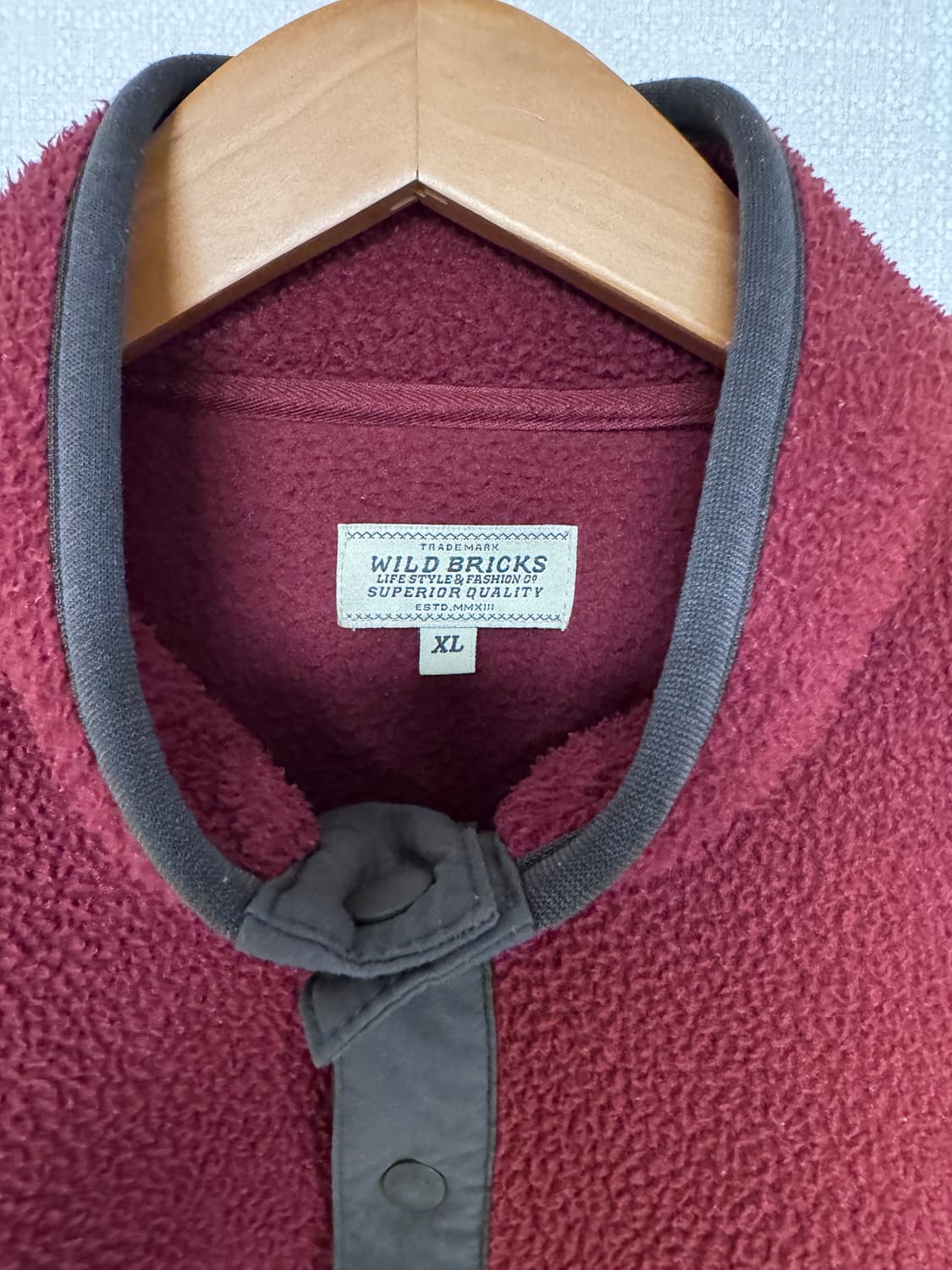 와일드브릭스 플리스 풀오버 와인 XL 상품이미지3