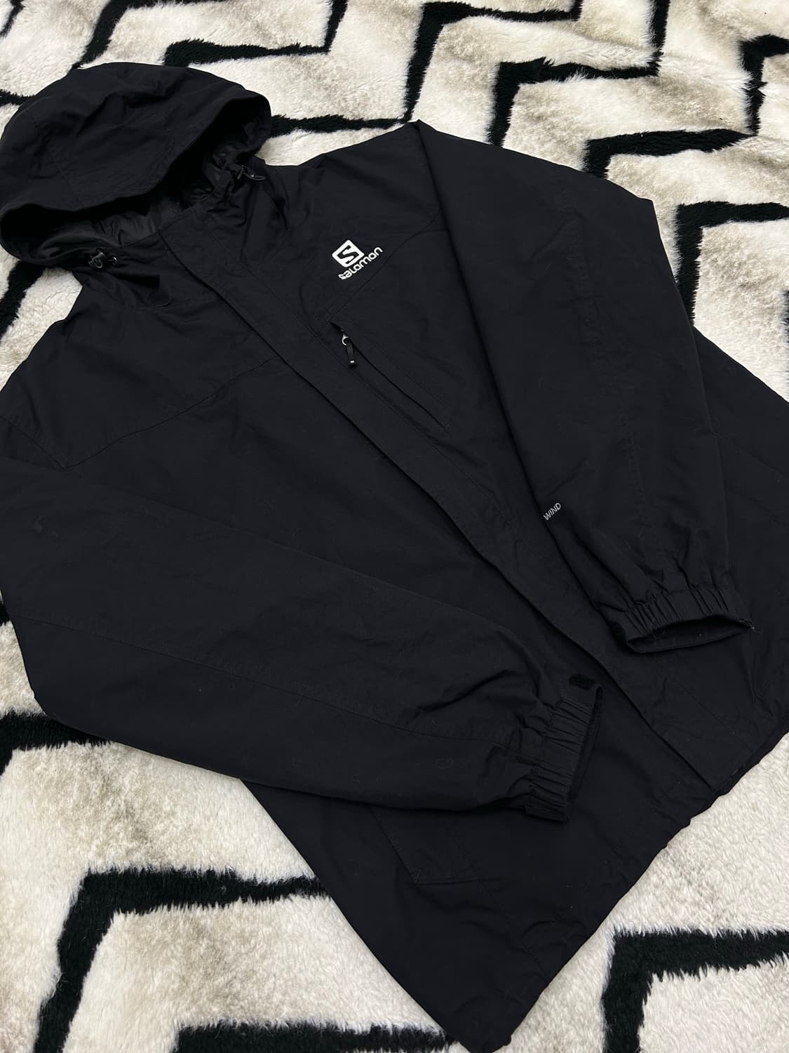 [XL]살로몬 파워윈드 프루프 후드 바람막이/블랙/기모 상품이미지2