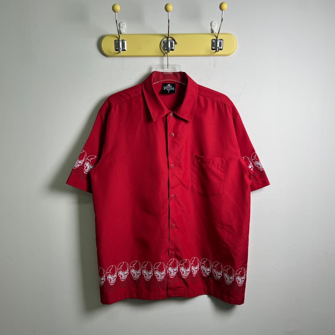 jpn vtg 고딕 스컬 프린팅 반팔 셔츠 M 상품이미지2