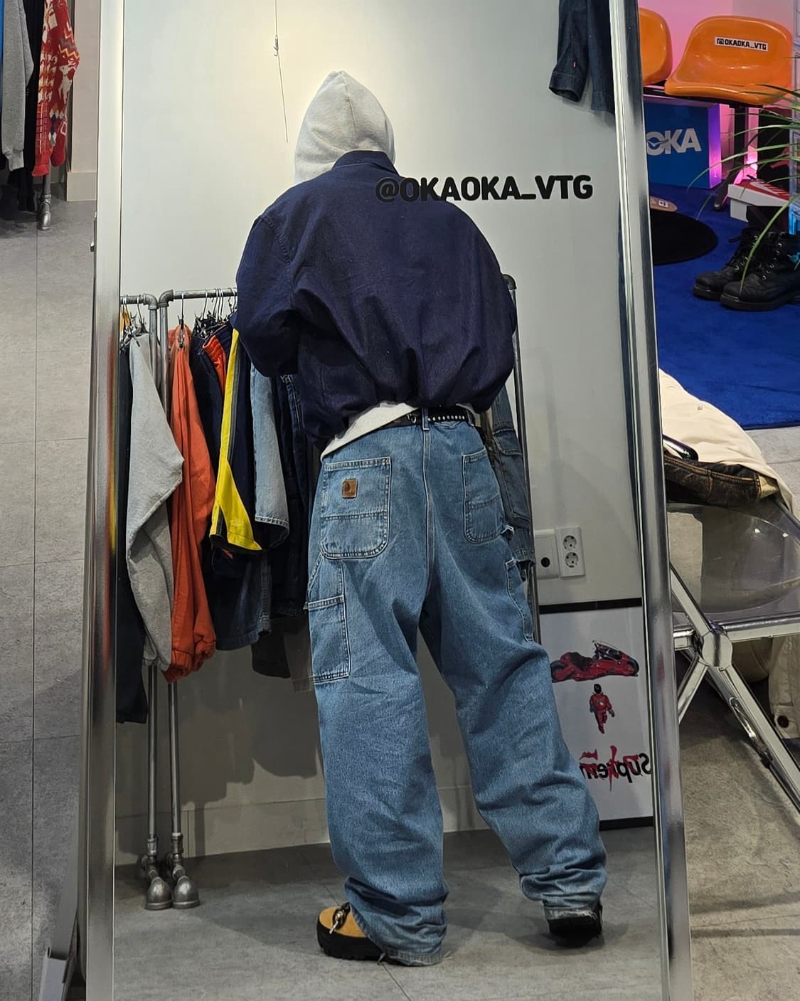 90's FRANCE barbe bleue 데님 워크자켓
 상품이미지4