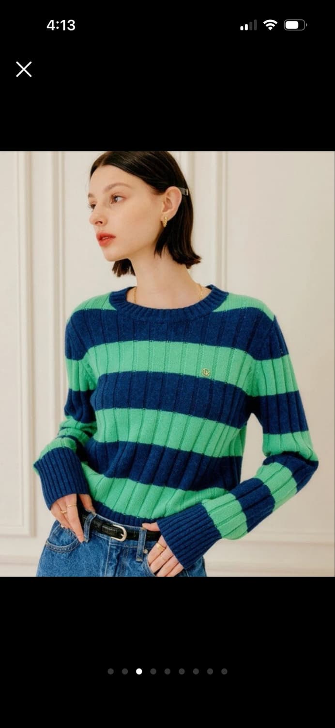 룩캐스트 클레오 스트라이프 니트 m사이즈 상품이미지1