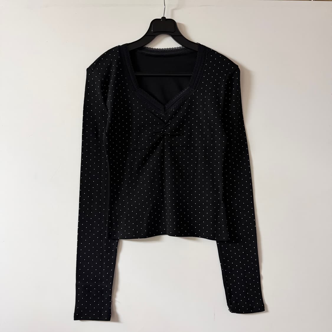 새상품 여자 도트 레이스 긴팔 상품이미지1