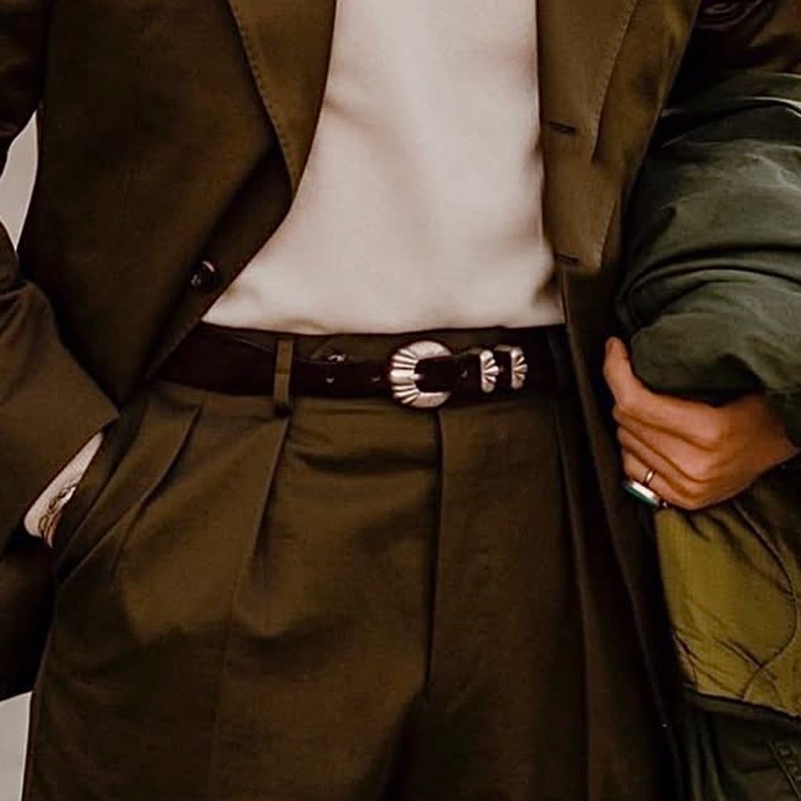 토닉 웨스턴 스웨이드 가죽 벨트 블랙 상품이미지2