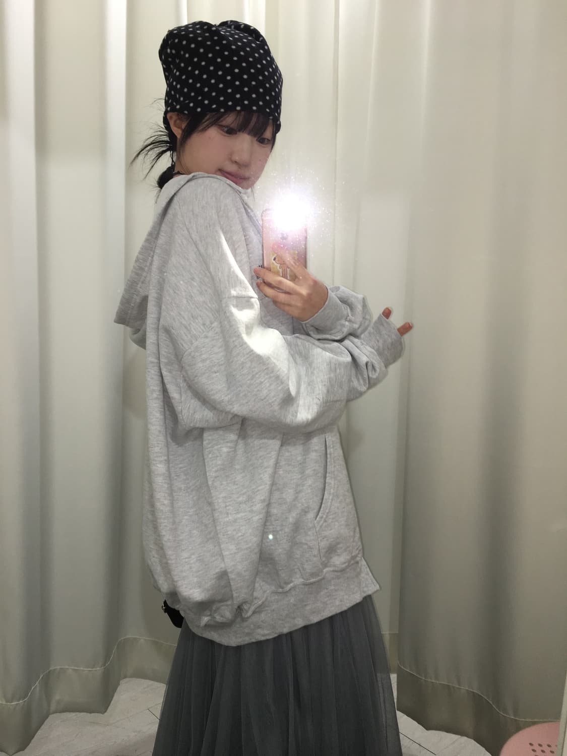 도트 넥워머 비니 상품이미지5