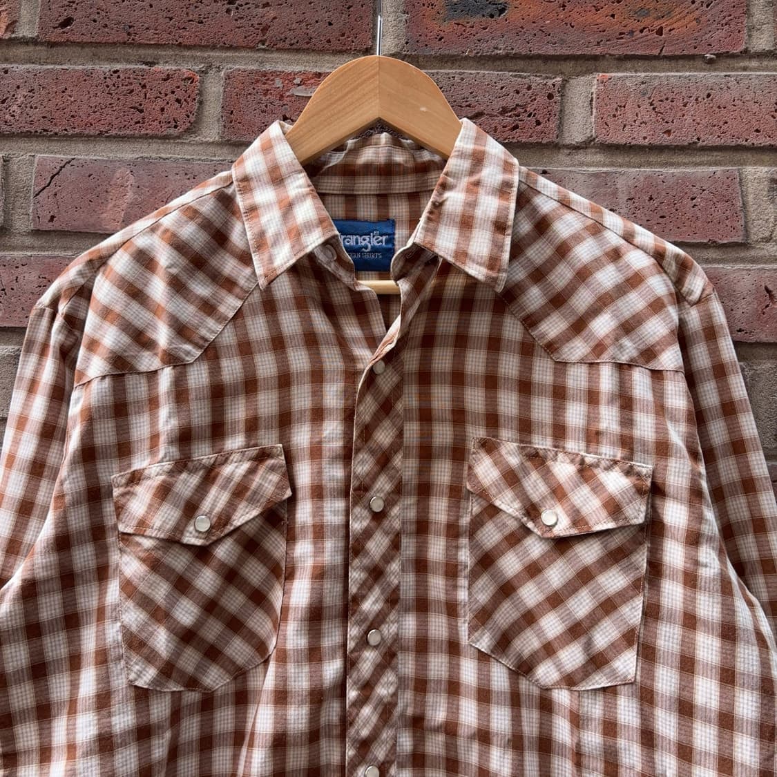 랭글러 Wrangler 브라운 체크 웨스턴 셔츠 상품이미지4