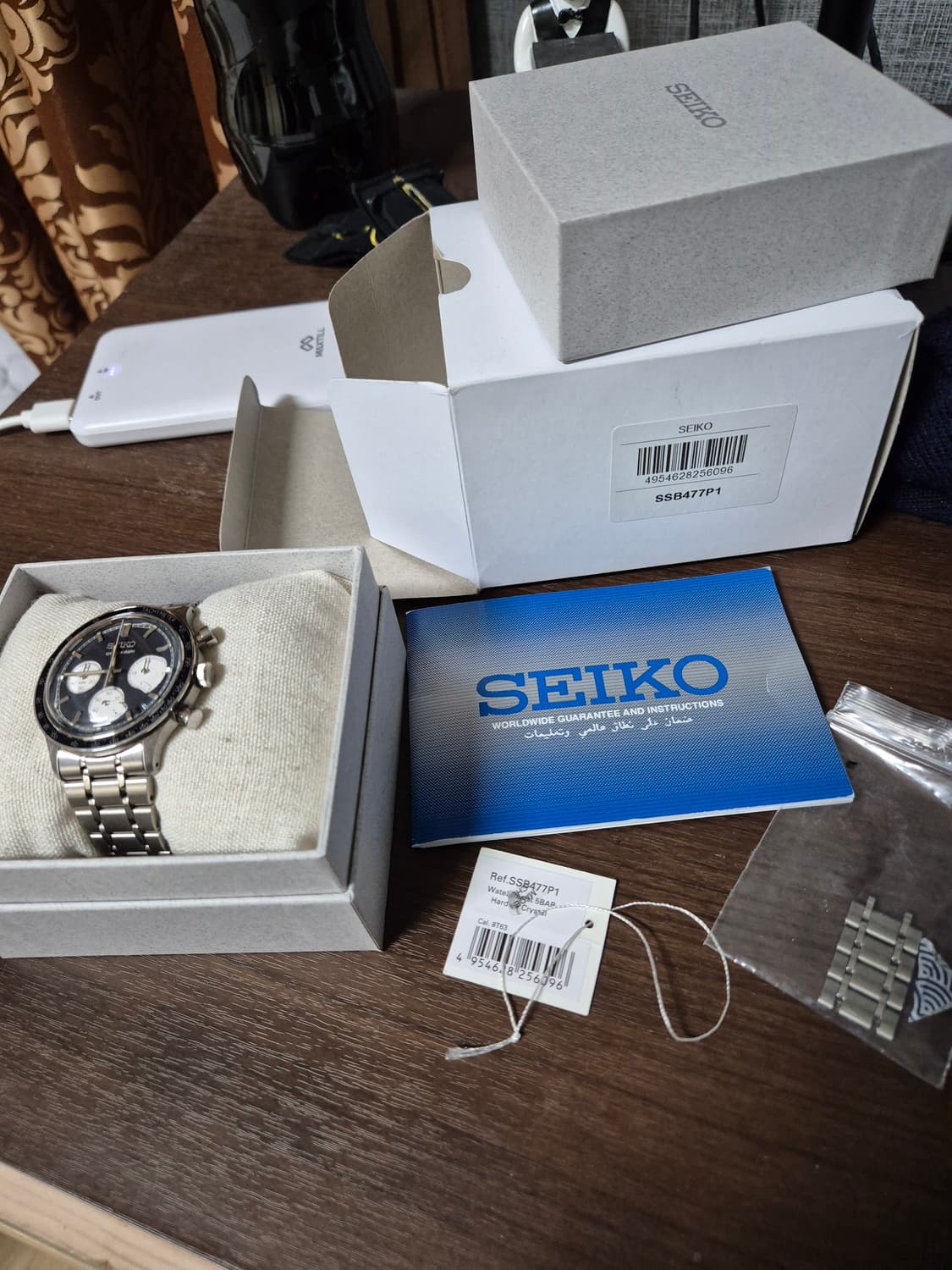 세이코 SSB477 청판 38mm 세이코 크로노크래프 빈티지느낌 검정 상품이미지4