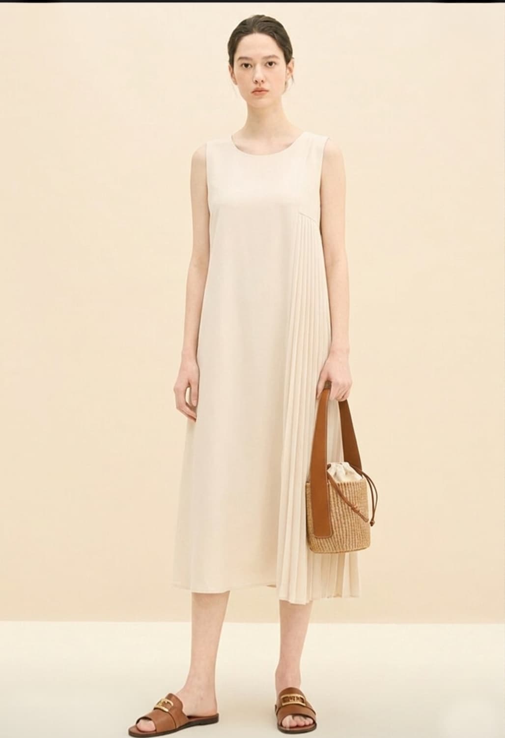 보브 크롭자켓+나이스클랍 슬리브리스 플리츠 원피스 프리사이즈 상품이미지1