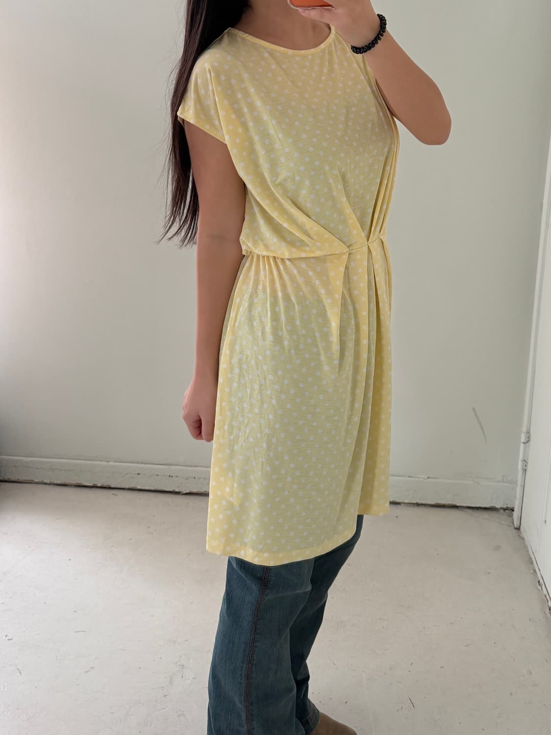 일본빈티지 엘로우 도트 원피스 상품이미지2