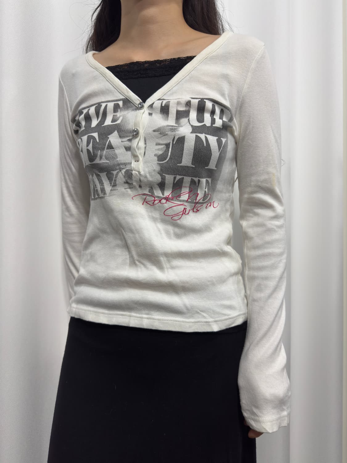 white printing top 상품이미지2