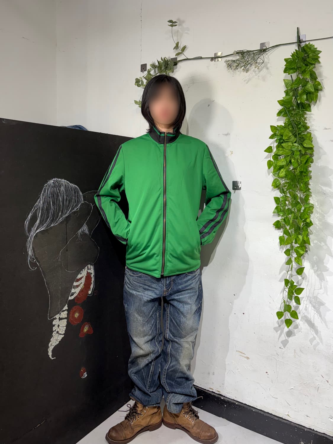 일본빈티지 양면 스카잔 해골 자수 프린팅 스카쟌 자켓 L 상품이미지3