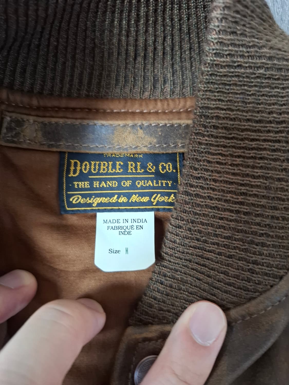 M 23fw 더블알엘 A-1 인디고 레더 보머 자켓 상품이미지4