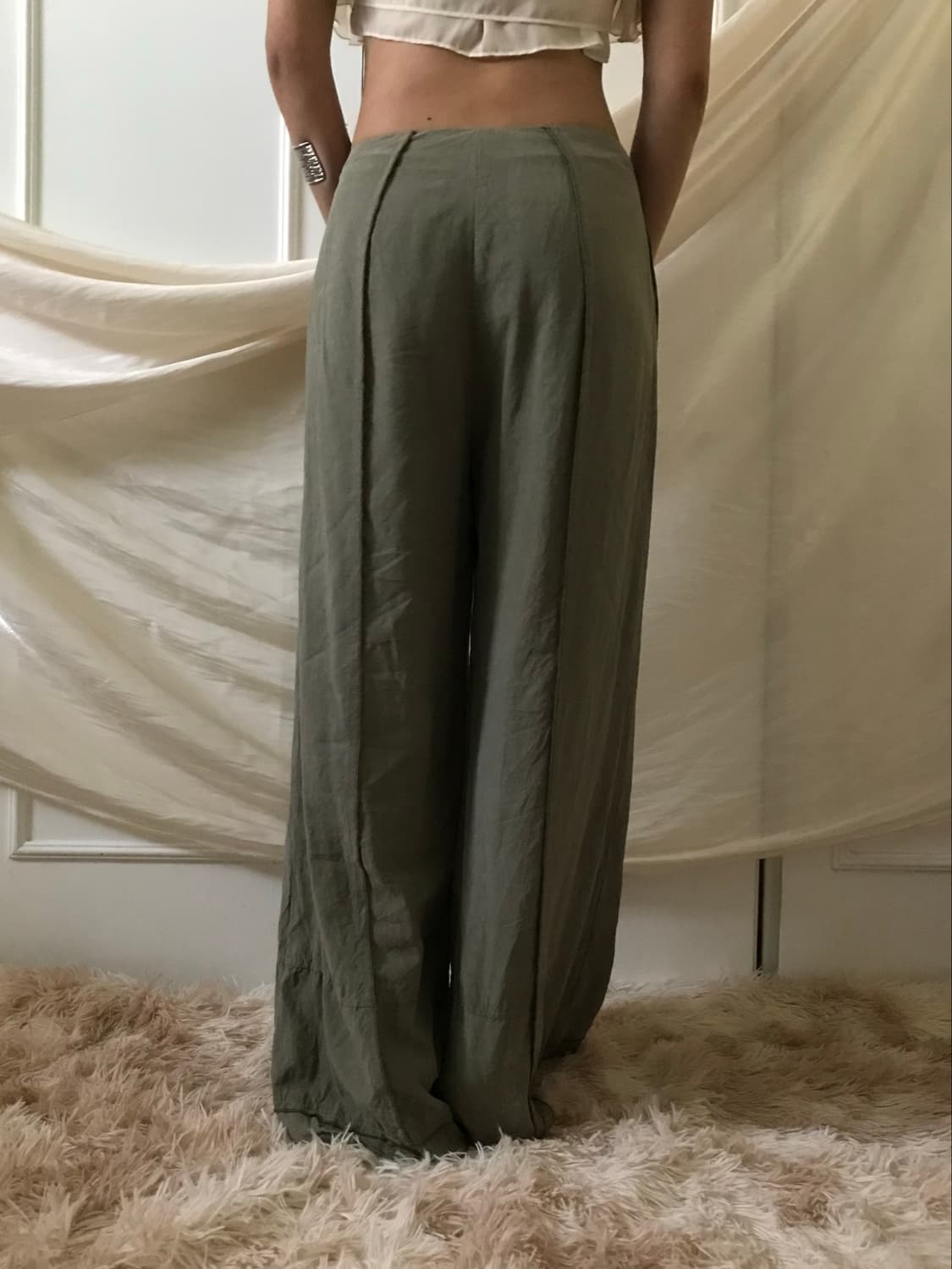 Khaki flutter pants 상품이미지6