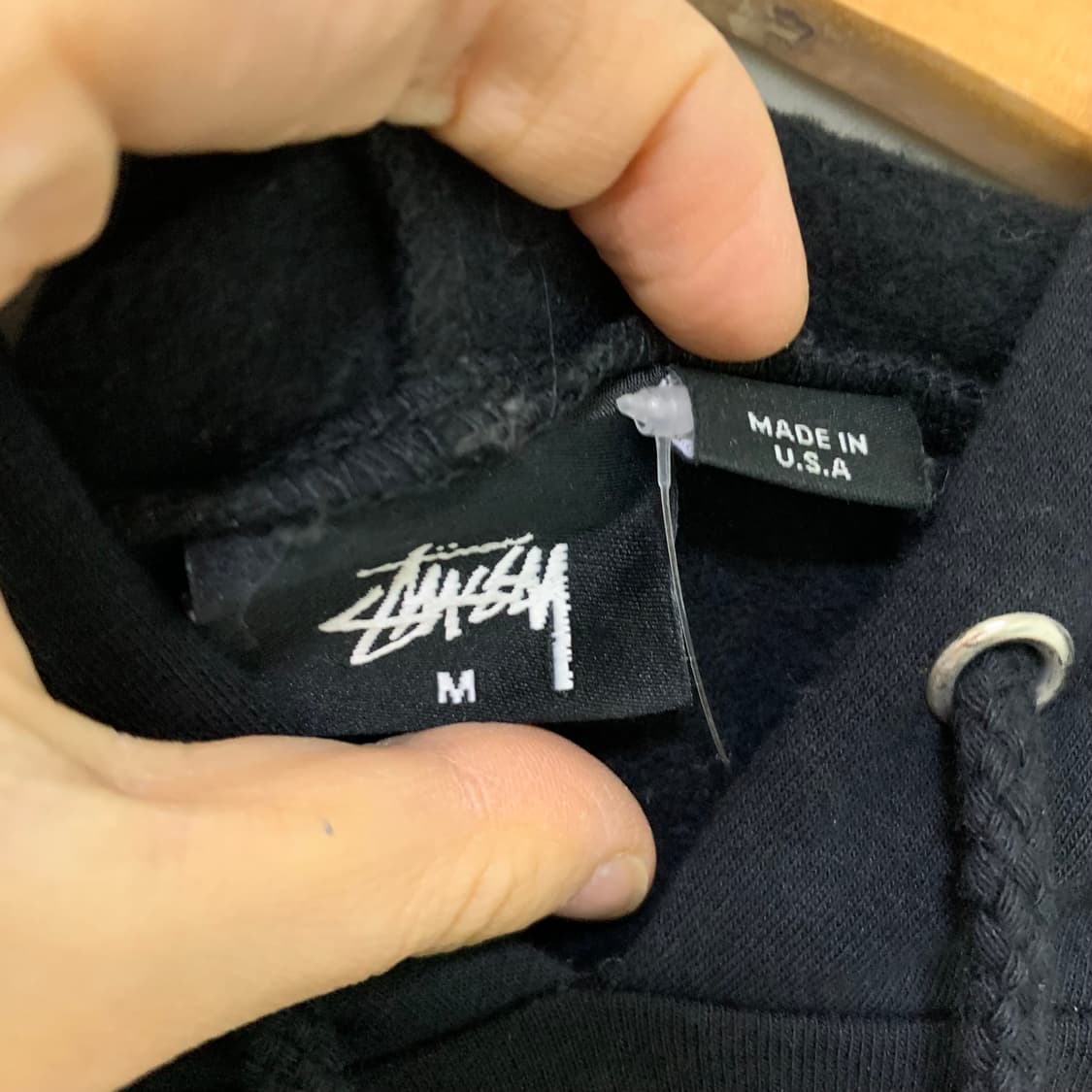 스투시 로고 빈티지 후드티 블랙 M 남녀공용 상품이미지7