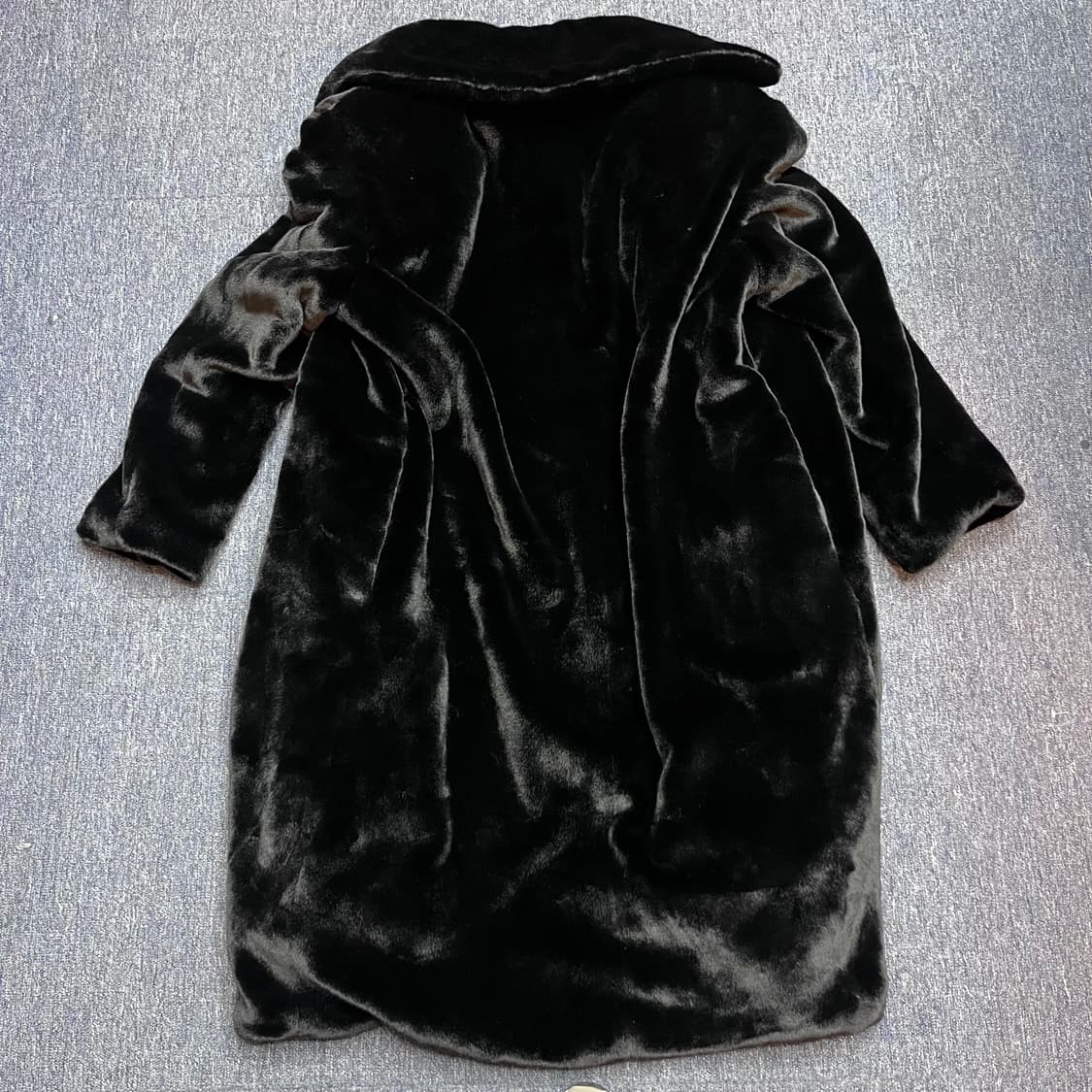 블랙 퍼 롱 코트 상품이미지5