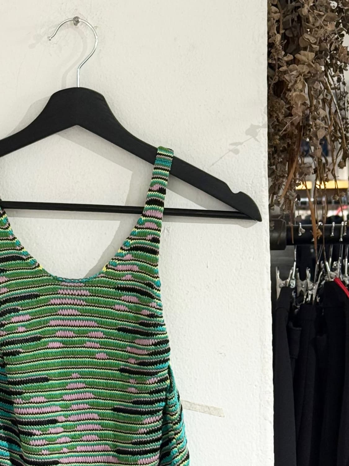 미쏘니 그린 멀티컬러 슬리브리스 니트 탱크 탑  상품이미지3