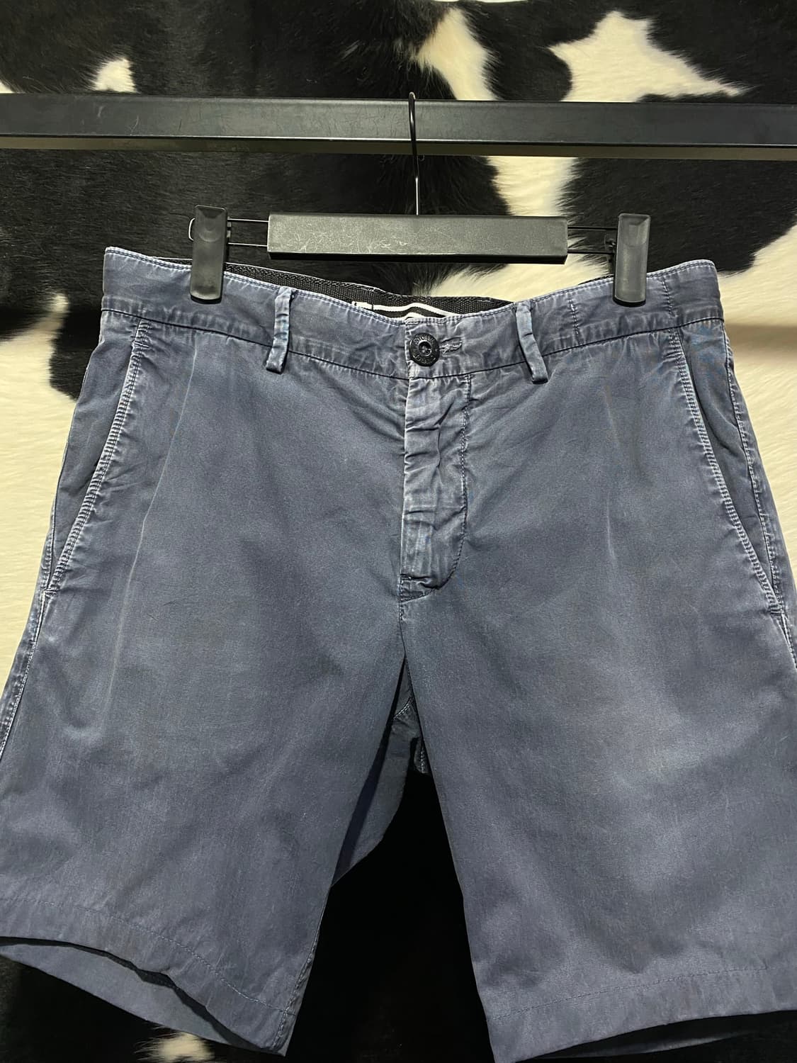 Stone Island 워싱 네이비 코튼 반바지 상품이미지2