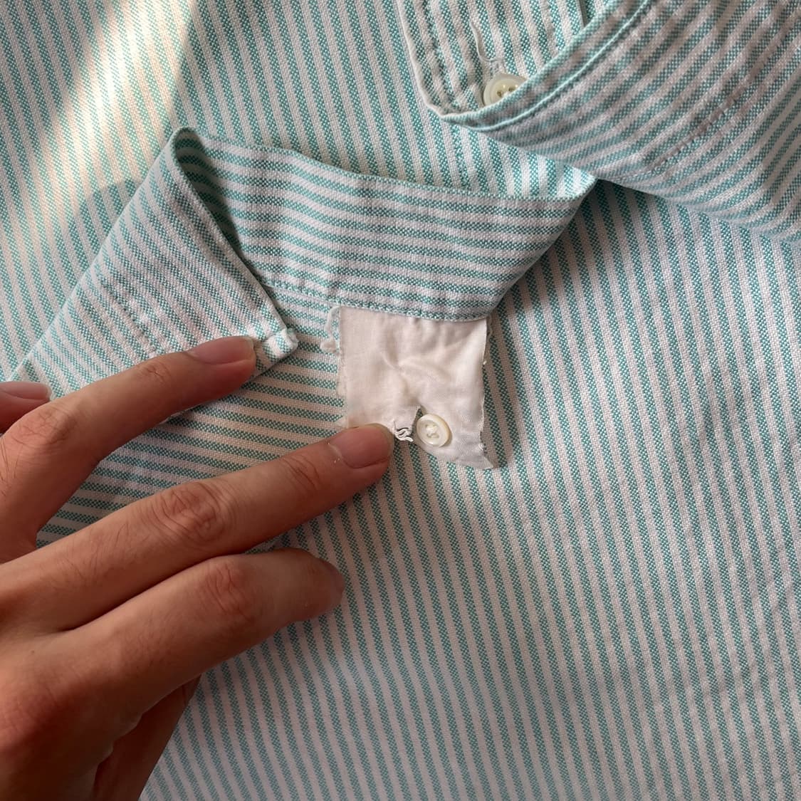 폴로 정품 민트 옥스포드 스트라이프 긴팔 셔츠 상품이미지7