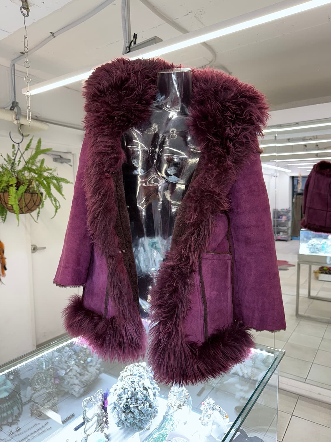 wine shearling jacket 상품이미지2