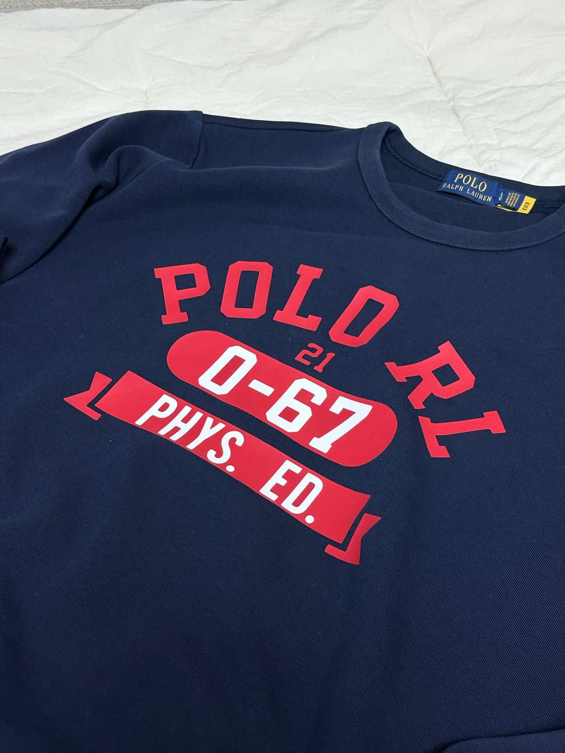 폴로 네이비 맨투맨 손목 디테일  상품이미지2