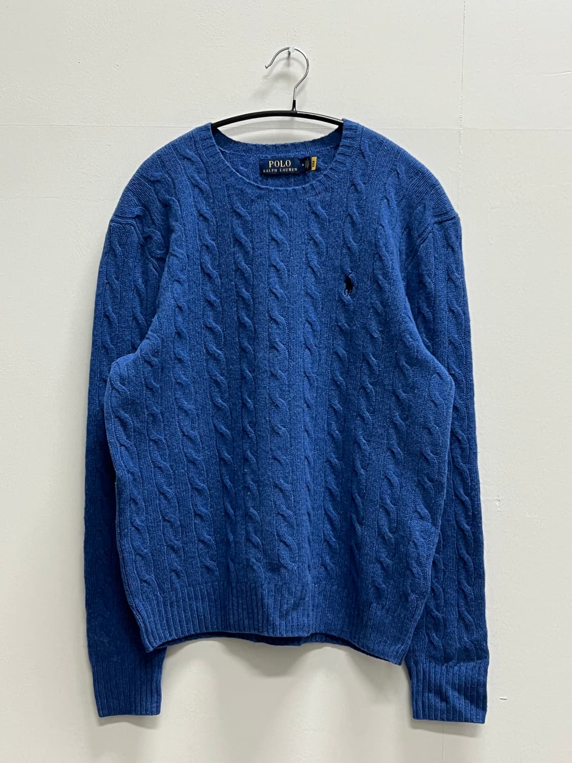 폴로 랄프로렌 울캐시미어 케이블 꽈배기 니트 블루 상품이미지2