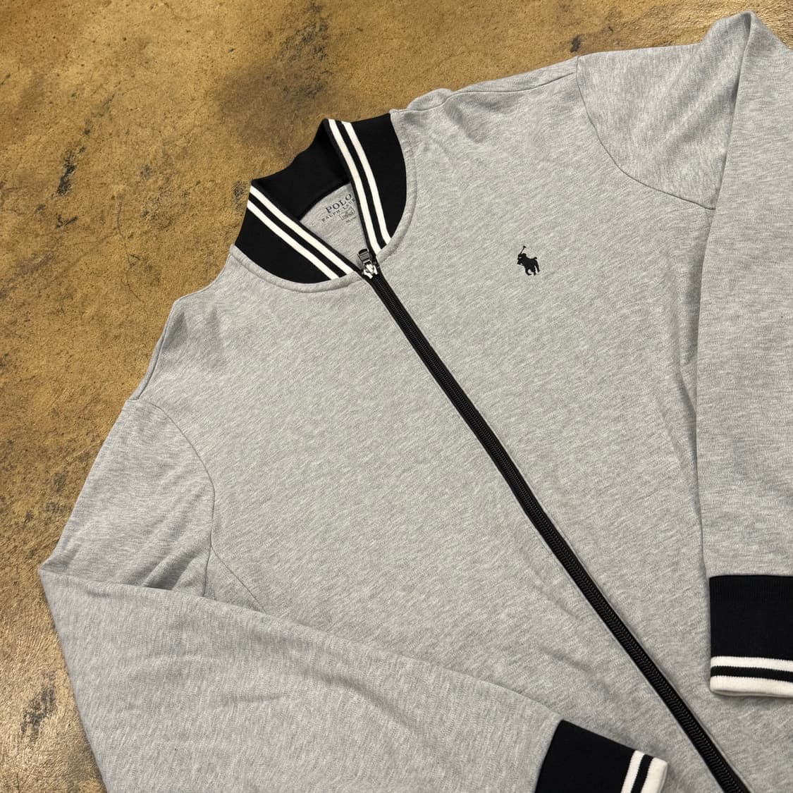 폴로 랄프로렌 그레이 블랙 회검 면 코튼 집업  상품이미지1