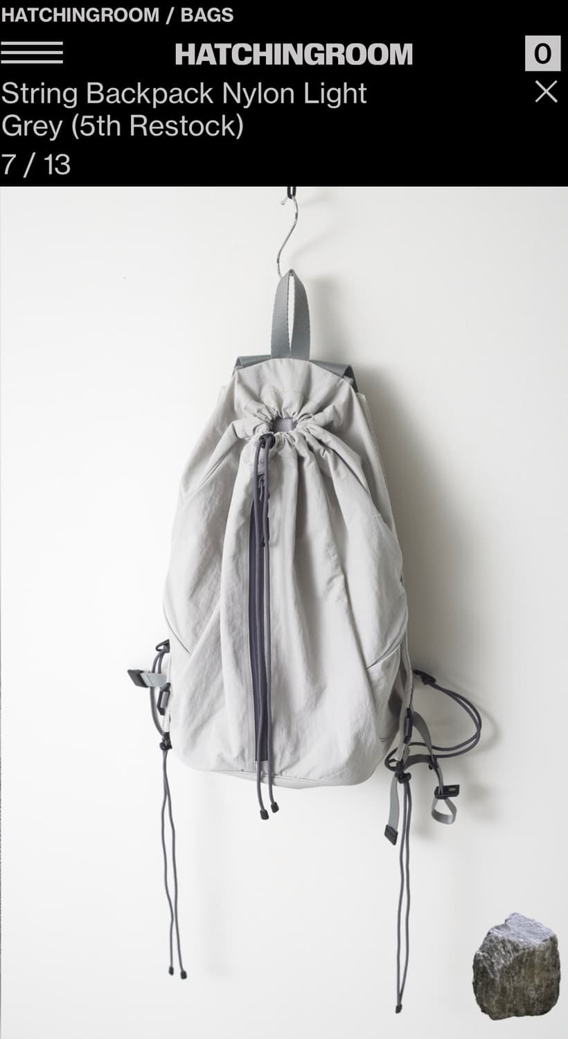 해칭룸 스트링 백팩 라이트 그레이 상품이미지6