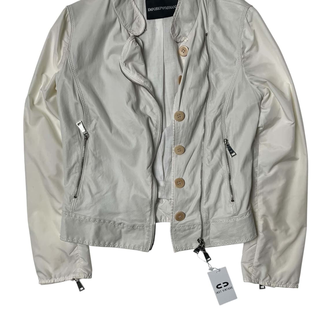 Emporio armani 나일론 레더 스티치 포인트 자켓 상품이미지3