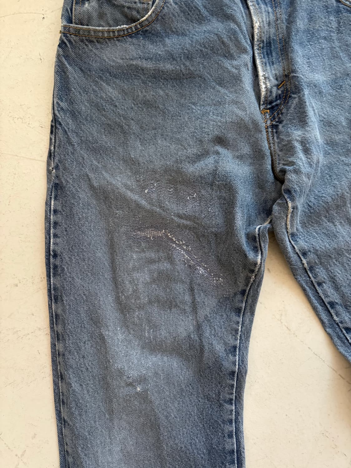 00‘s vtg Levis 517 Repair Denim pant. 상품이미지4