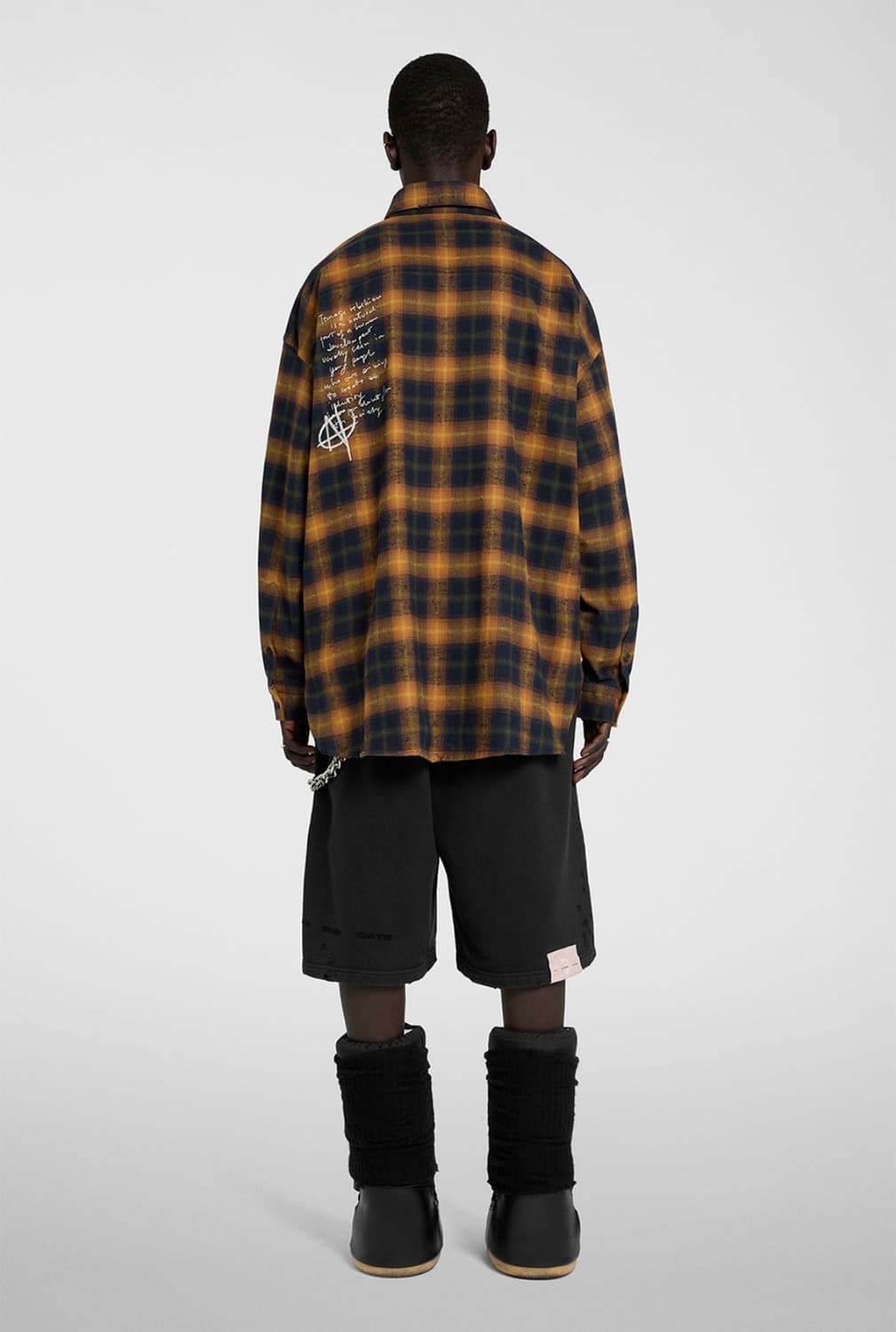 An other date / 오버사이즈 엠브로이더 체크 셔츠 / 48 상품이미지2