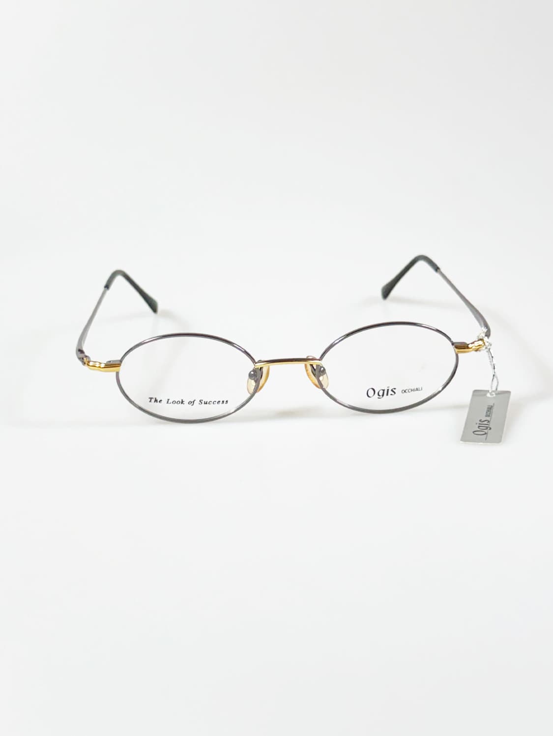 OGIS 건메탈 골드 슬림 오벌 투톤 메탈 프레임 빈티지 안경 상품이미지1