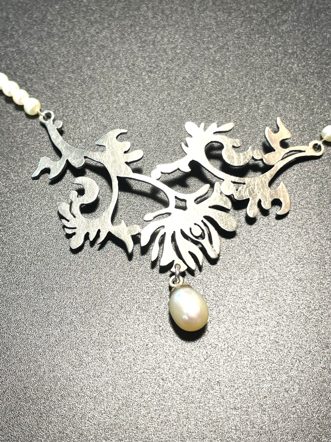 Pearl & Silver Choker Necklace 상품이미지3