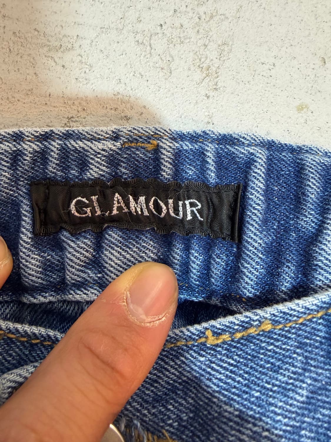 글래머 연청 믹스 와이드 데님 팬츠 상품이미지3