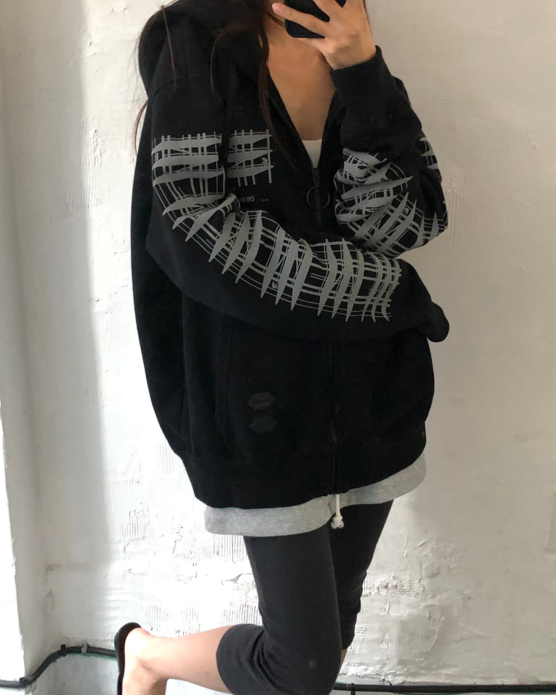 Off-White 오프화이트 블랙 인더스트리얼 후드 집업 상품이미지3