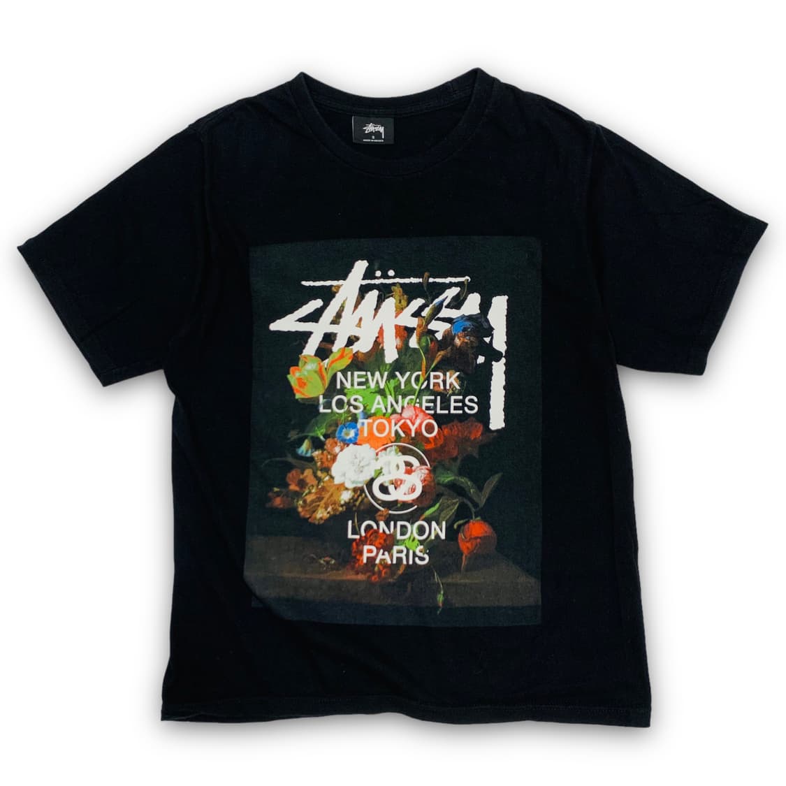 스투시 플라워 월드투어 슬림 반팔 티셔츠 상품이미지1