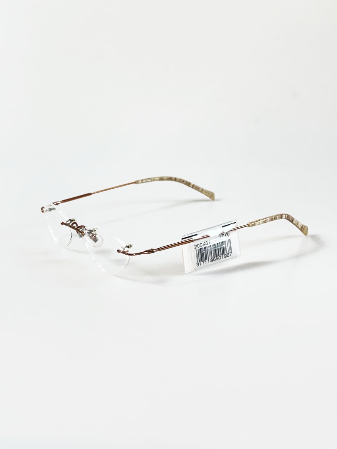 90s 일본제 ALOOK 무테 오벌 프레임 빈티지 안경 상품이미지3