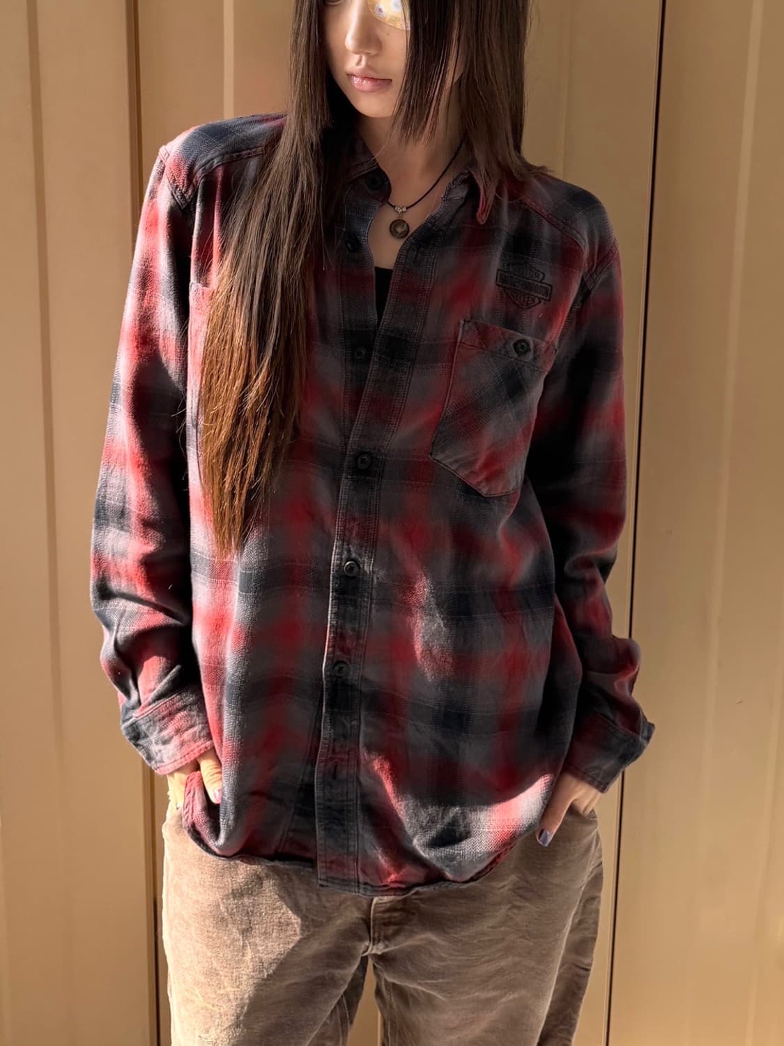 할리데이비슨 긴팔 체크 셔츠 상품이미지1