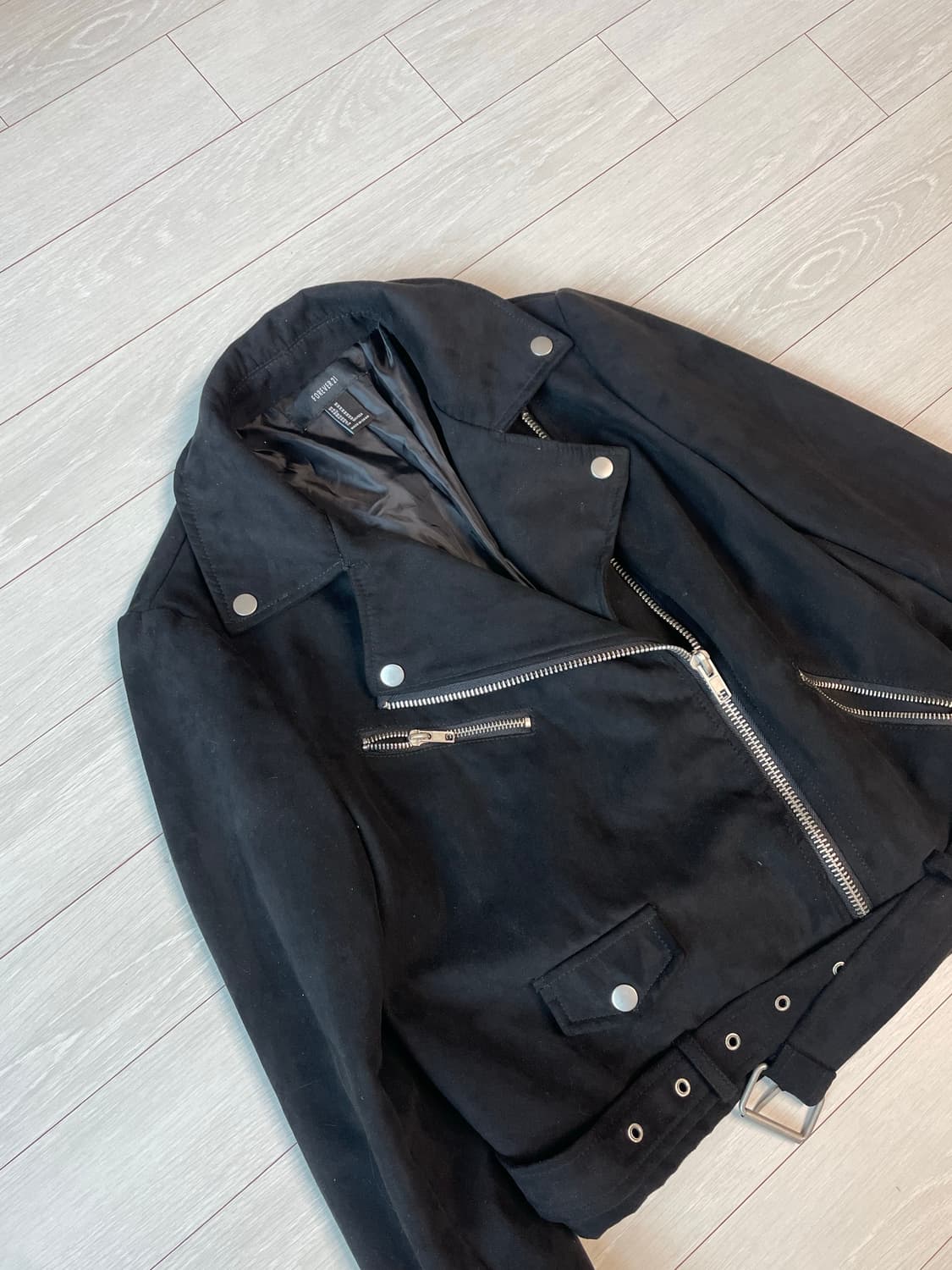 포에버21 스웨이드 라이더 자켓 상품이미지3