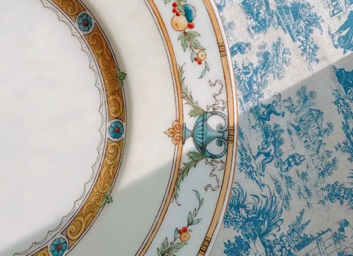 영국 올드 민튼 핸드페인티드 헬레나 샐럿 플레이트 상품이미지2