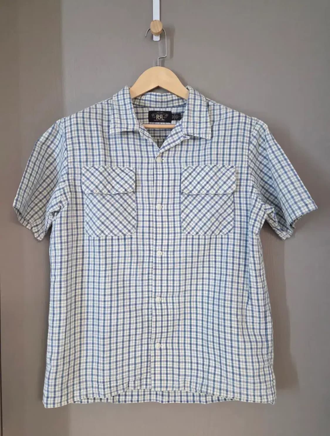 RRL 더블알엘 리넨 블루 체크 셔츠 M 상품이미지1