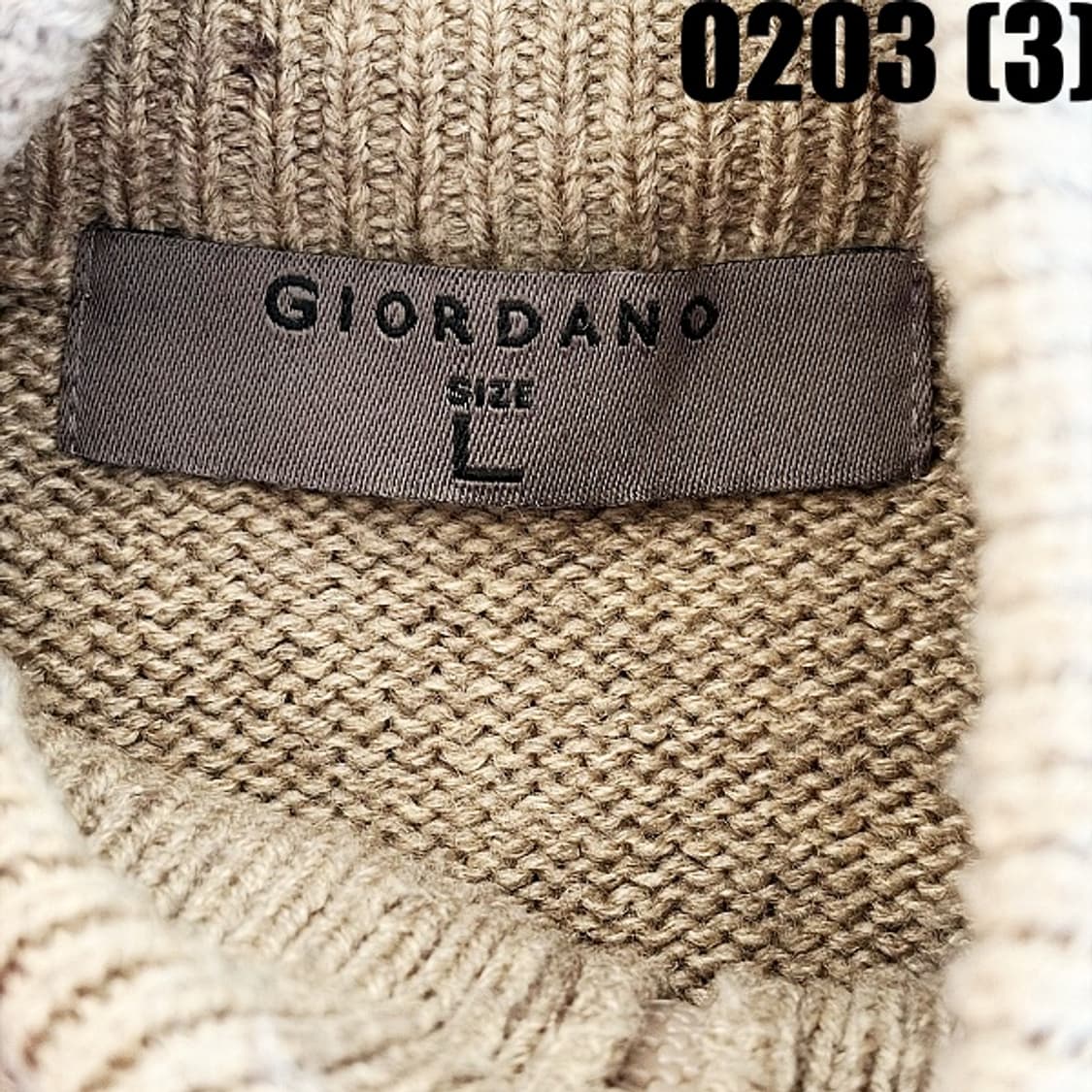 [L(100)] 지오다노 베이지 니트 직업 가디건 상품이미지3